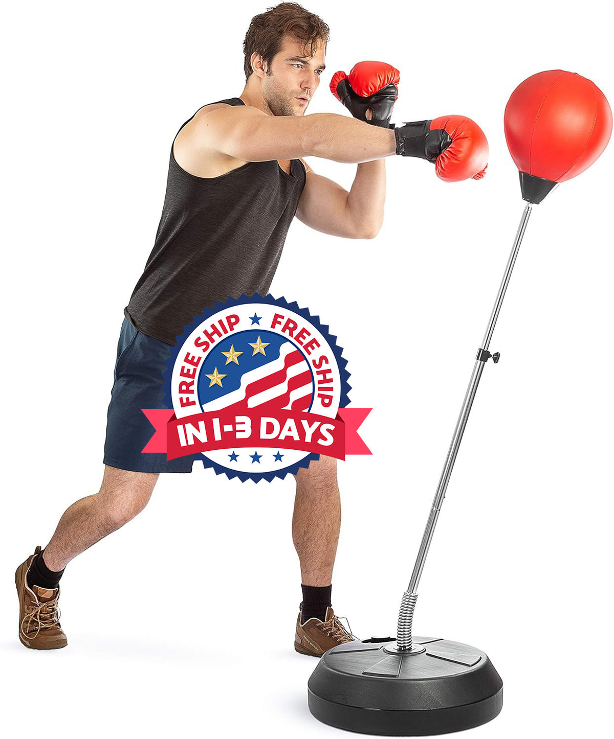 Speed Punching Bag for Reflex & Speed Training - Adjustable Height