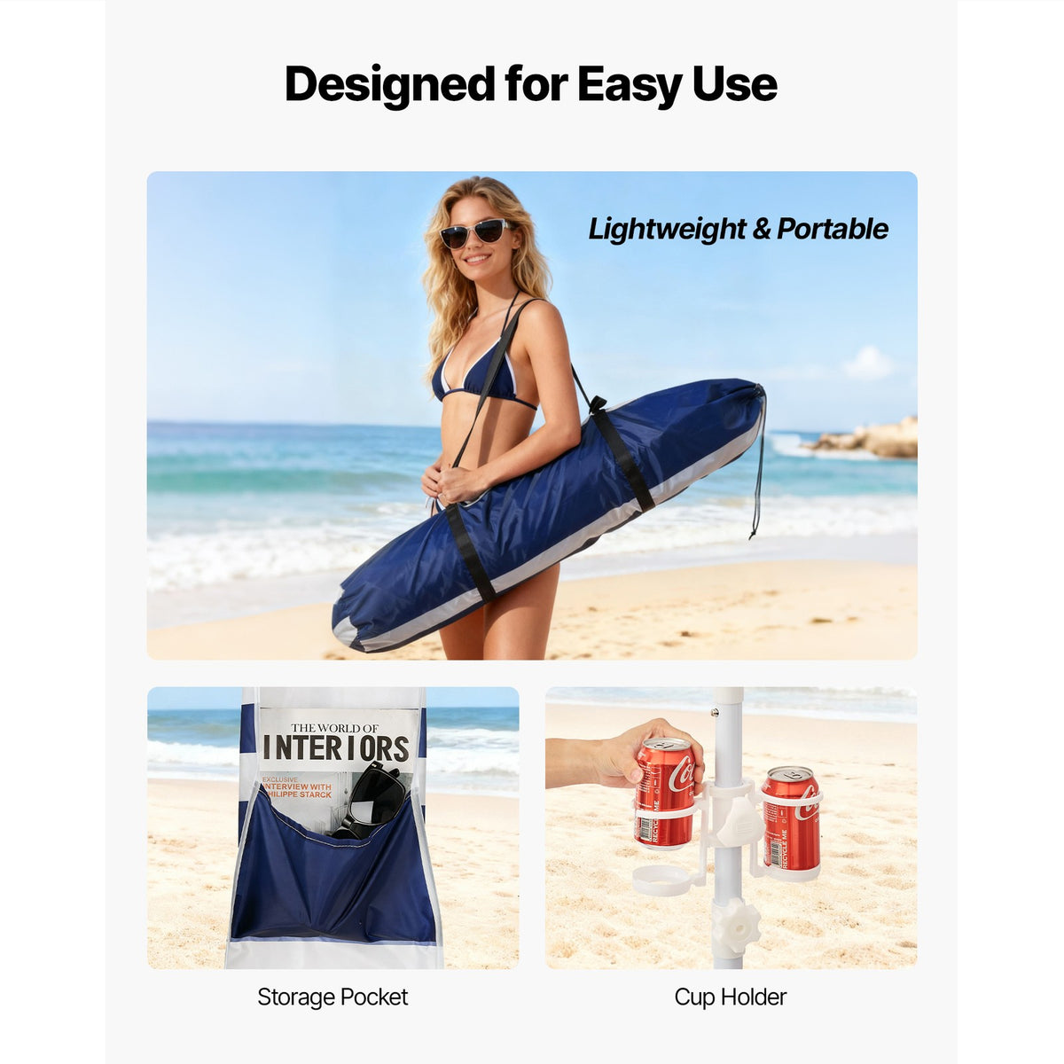 8x8 ft Beach Cabana Canopy with Side Wall - Sun Shade Shelter UPF 50+