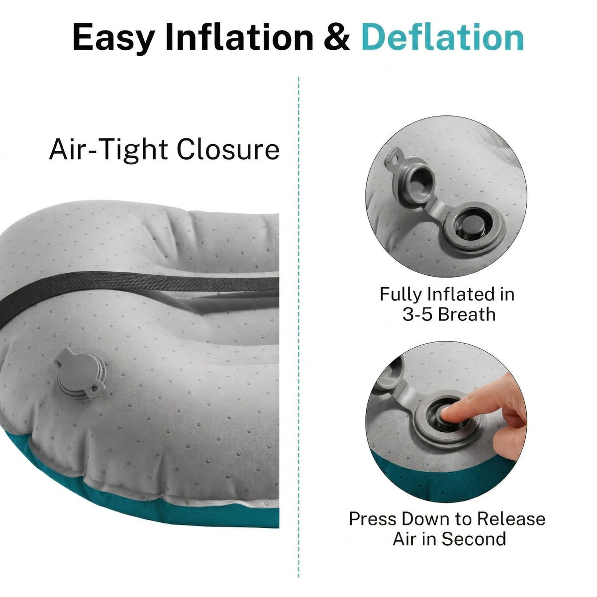 Ultralight Inflatable Camping Pillow with Neck Support - Compact Waterproof