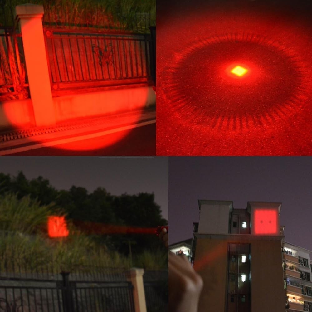 Red LED Flashlight 2 Pack Zoomable Night Light for Camping & Wildlife Observation