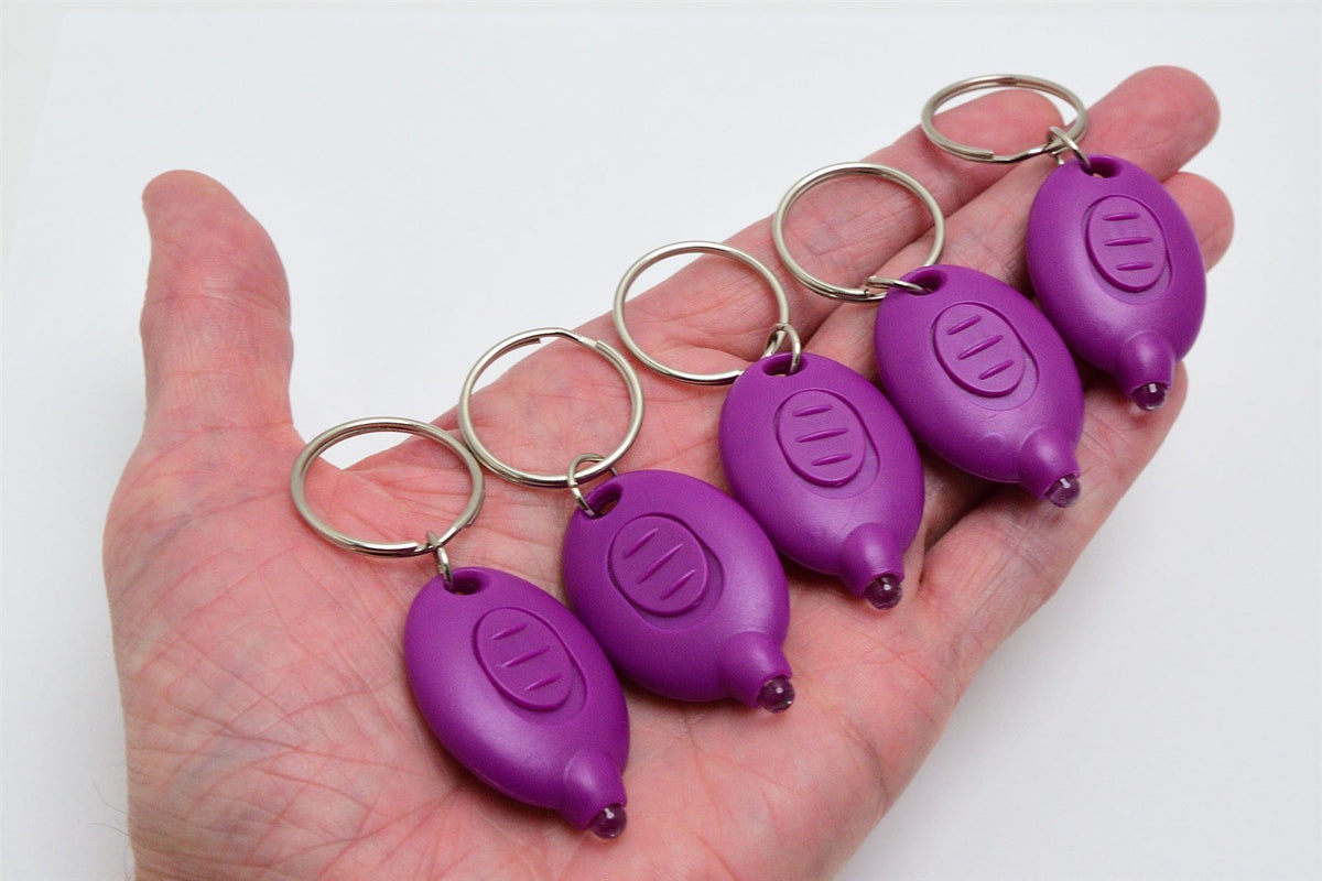 5 Pack UV Blacklight Mini Keychain Flashlights - Ultraviolet LED