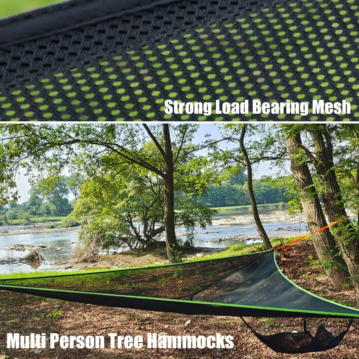 Heavy-Duty Multi-Person Triangle Hammock with Portable Straps & Storage Bag
