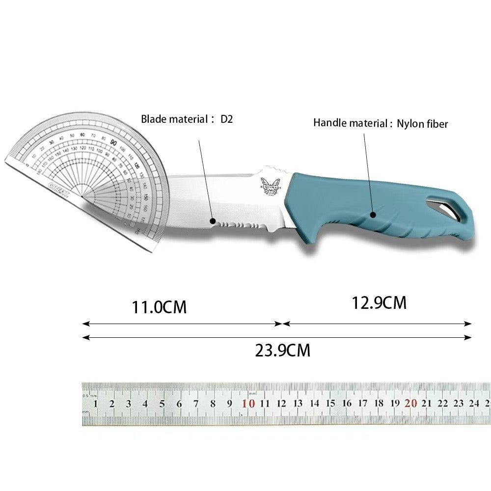 Fixed Blade Knife with Serrated Edge and Sheath – 2.68" Magnacut Steel Utility Knife