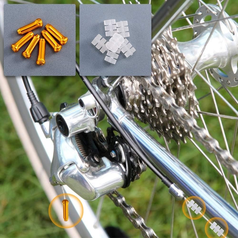 Bike Cable End Caps and O-Ring Set for Bicycle Brake and Gear Cables
