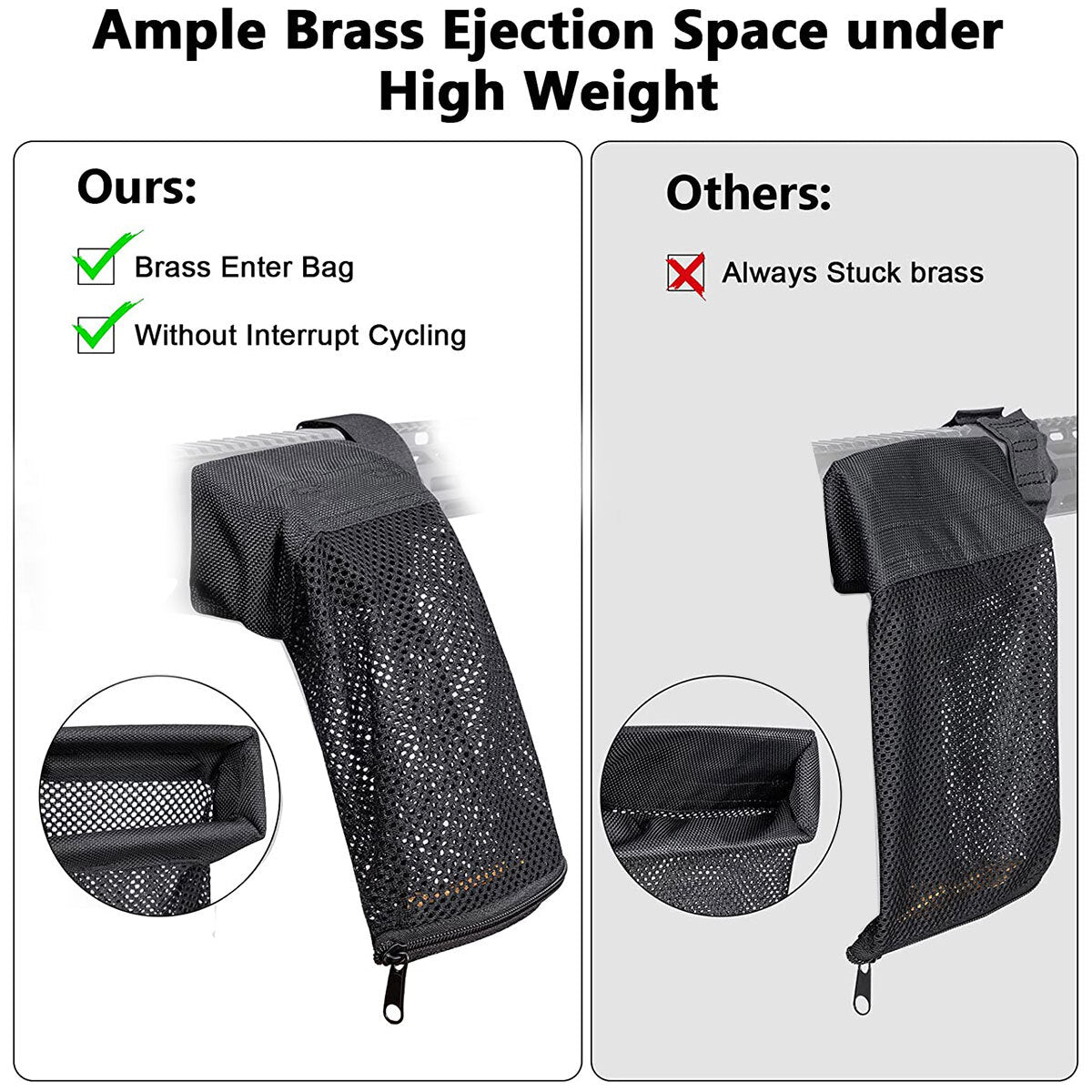 Brass Catcher with Quick Release Mesh Heat-Resistant Padded for Shooting Range