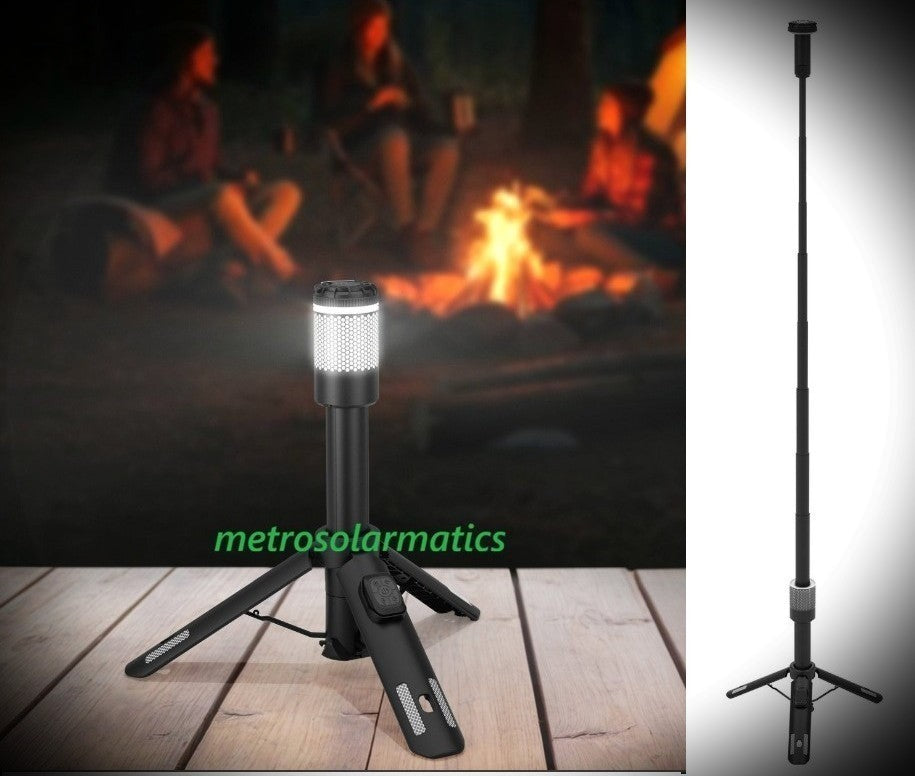 2000 Lumen Telescopic Camping Light with Remote Control and Solar Charging