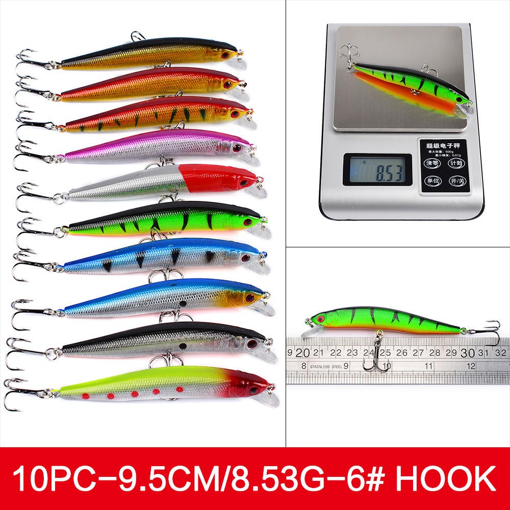 48-Piece Fishing Lure Set, Hard Minnow Baits for Freshwater & Saltwater
