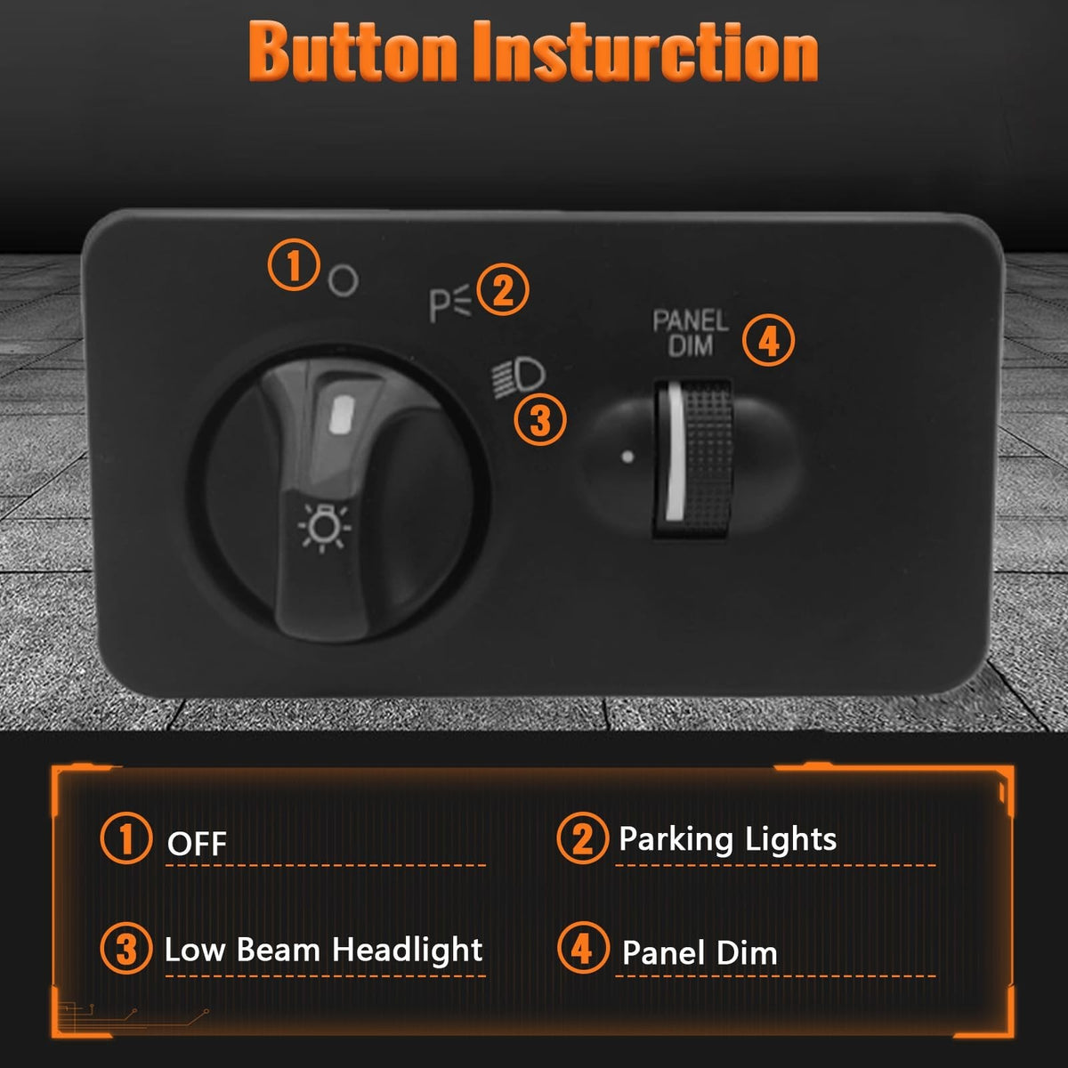 Ford Headlight Switch Replacement for F-850 F-250 F-350 F-450 F-550 1999-2005