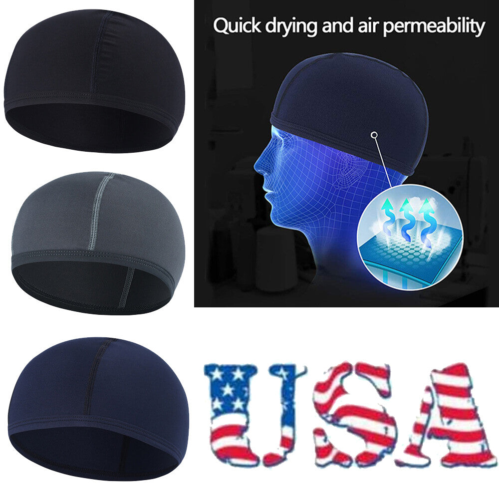 Cooling Skull Cap Helmet Liner Sweat-Wicking Motorcycle & Sports Under Hard Hat