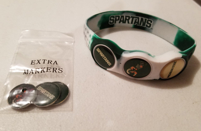 Golf Ball Marker Bracelet - Heavy Duty Silicone with Magnetic Markers - Large Size