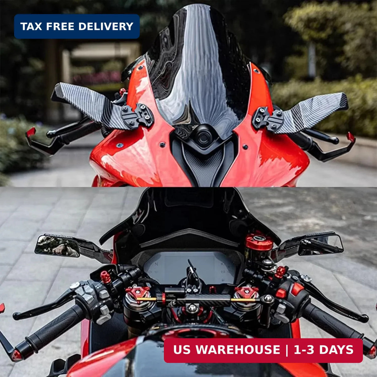 Motorcycle Rearview Mirror for Suzuki GSXR 600 750 1000 250R Black Wing Style
