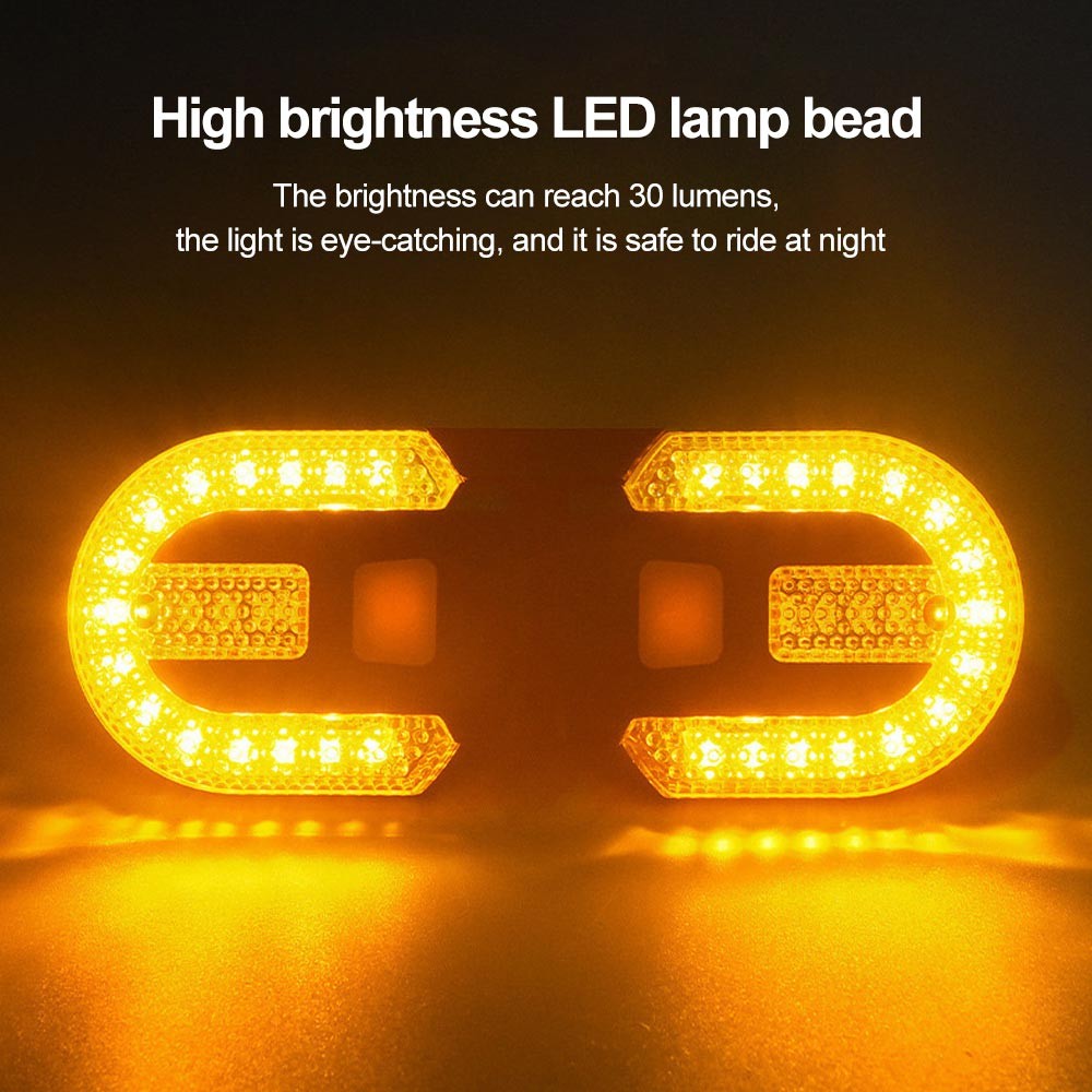 Bike Turn Signal Lights 2-Pack USB Rechargeable Front Rear with Remote