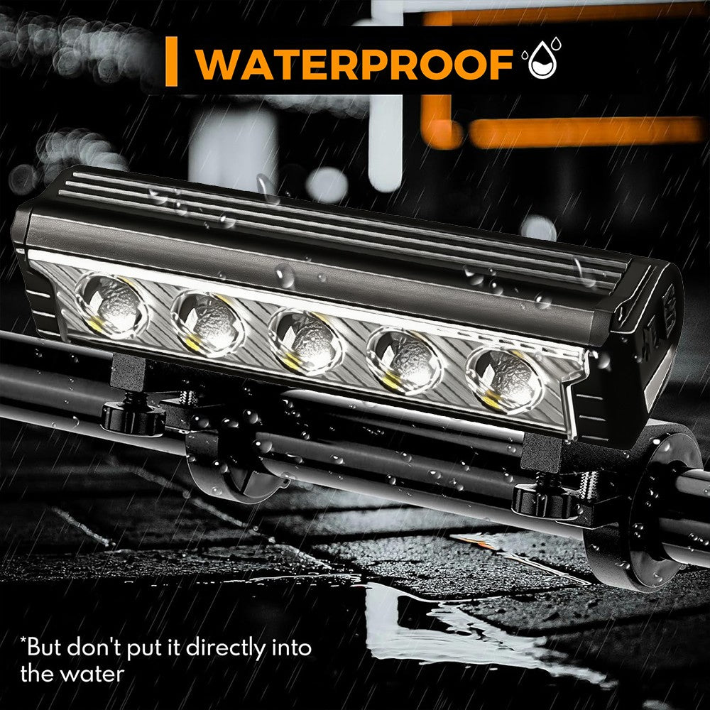 Rechargeable LED Bike Light Bar 4800mAh Waterproof Cycling Headlamp