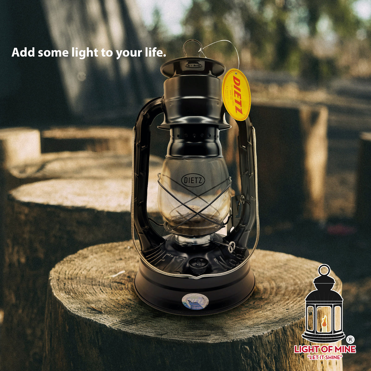 Oil Lantern with 7/8" Wick – Black Air Pilot Hurricane Lantern, 13.5" Tall