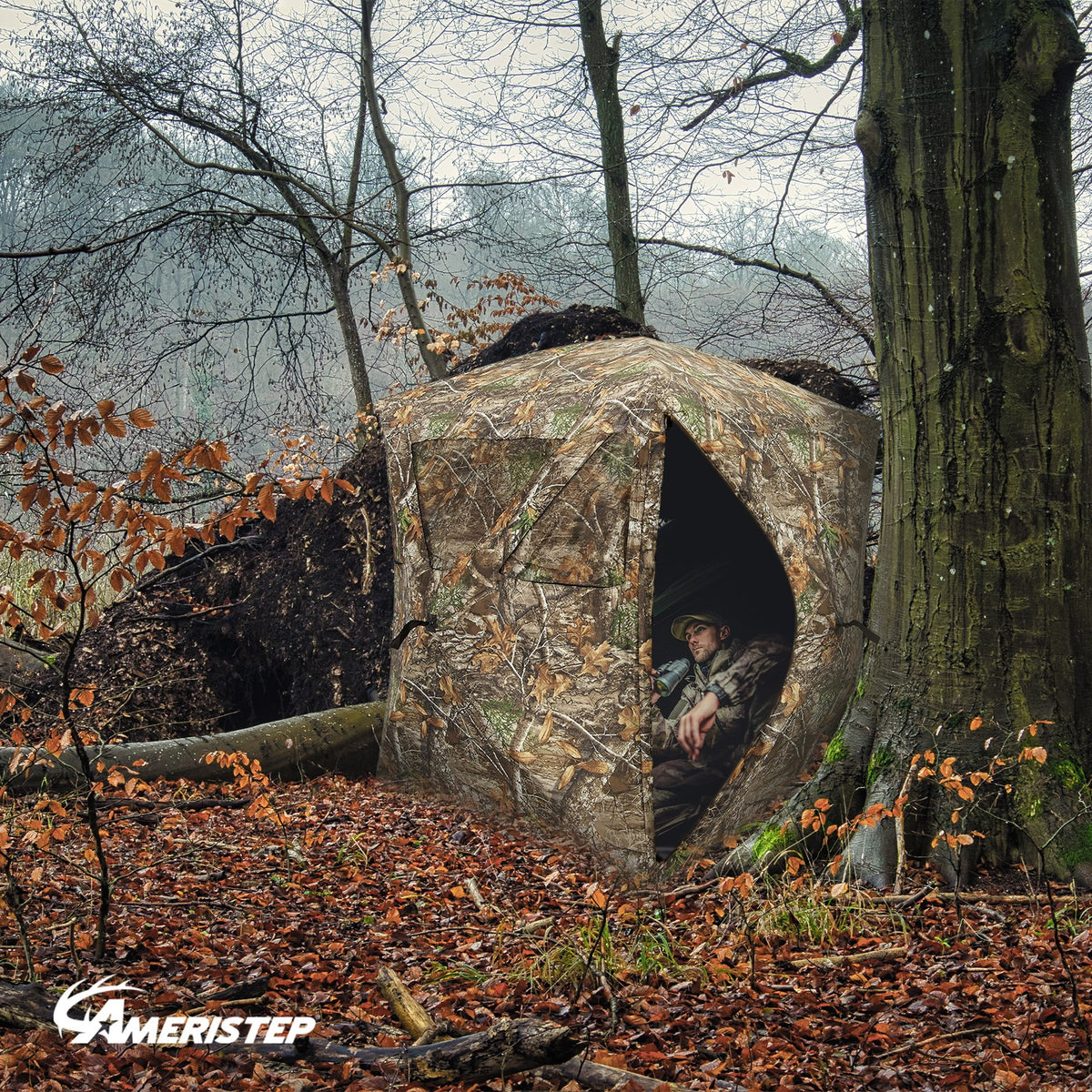 Hunting Blind for 2 Persons Pop-Up Camouflage Ground Concealment Shelter