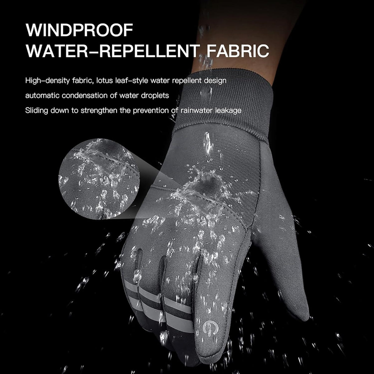 Winter Cycling Gloves Waterproof Touchscreen Thermal Gloves for Cold Weather