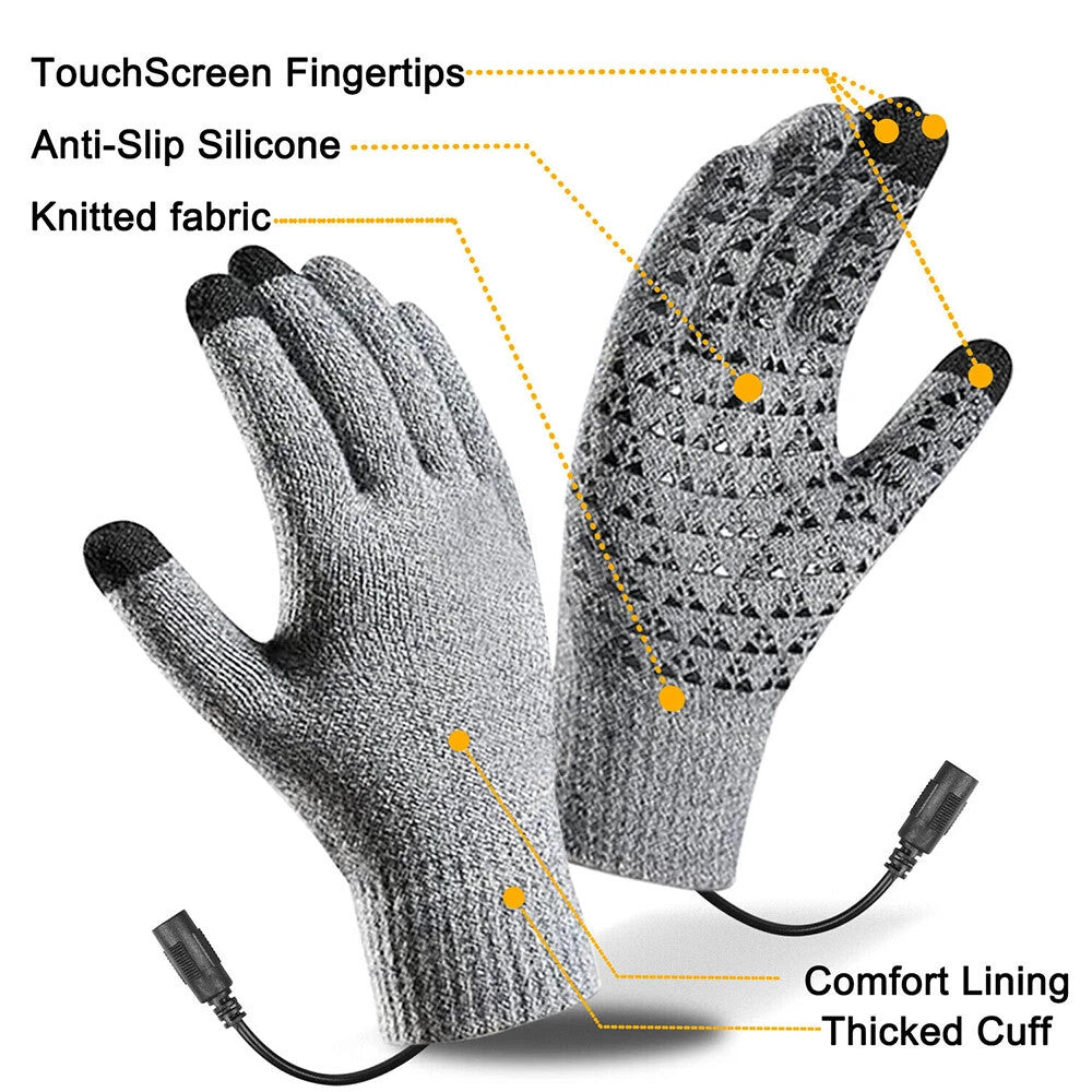 Rechargeable Heated Gloves for Winter Outdoor Activities - Windproof & Touchscreen Compatible