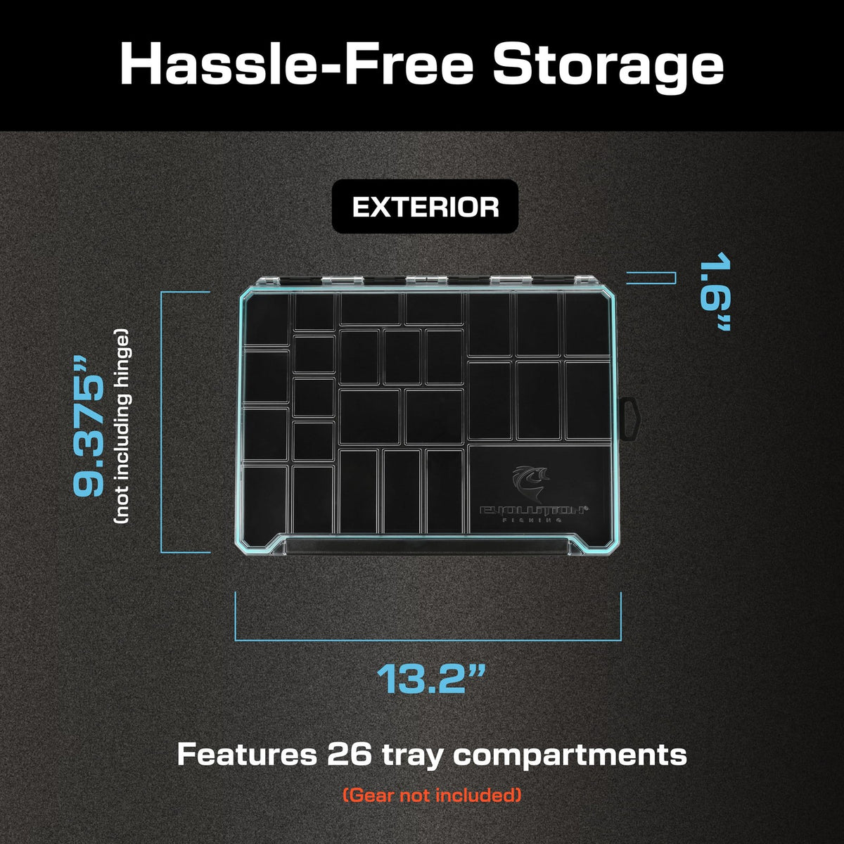 Waterproof Fishing Tackle Organizer Tray with Rust Inhibition and Secure Latch