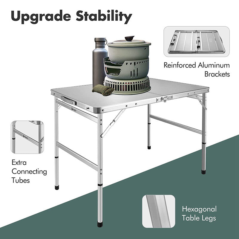 Portable Folding Camping Table with Adjustable Legs Lightweight Outdoor Table