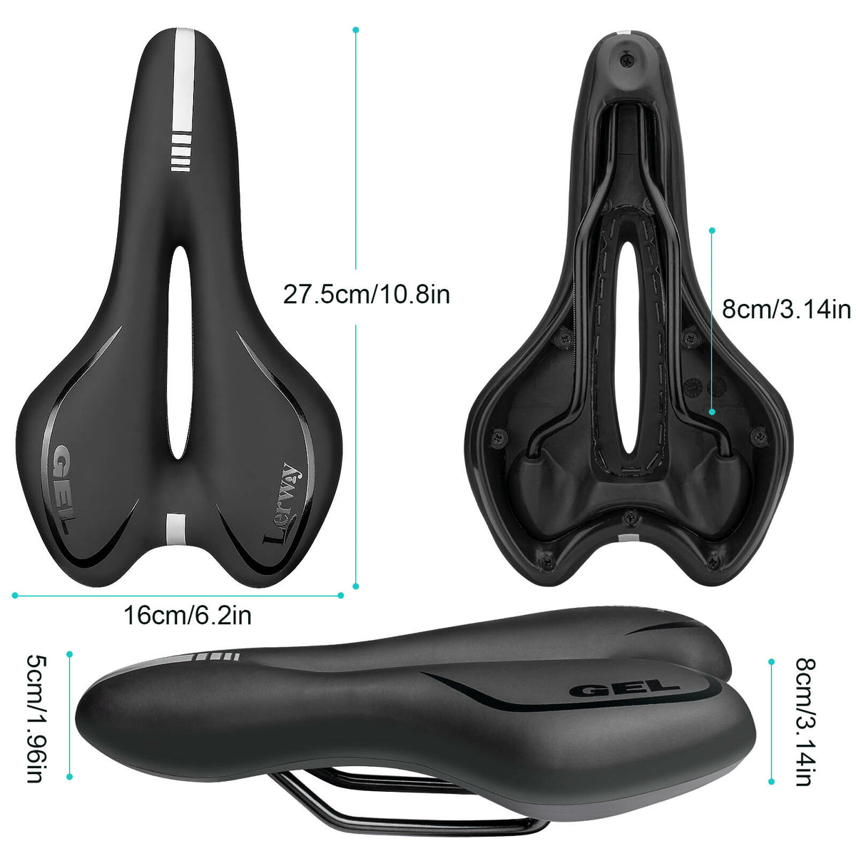 Comfort Gel Bike Saddle for Mountain and Road Bicycles Waterproof