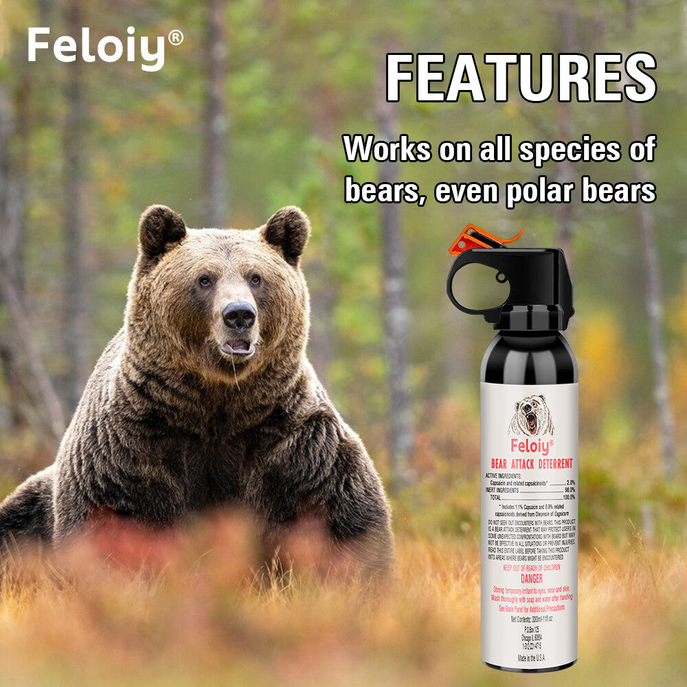 Bear Spray 11oz Powerful Fog Deterrent with Holster - Effective Animal Defense