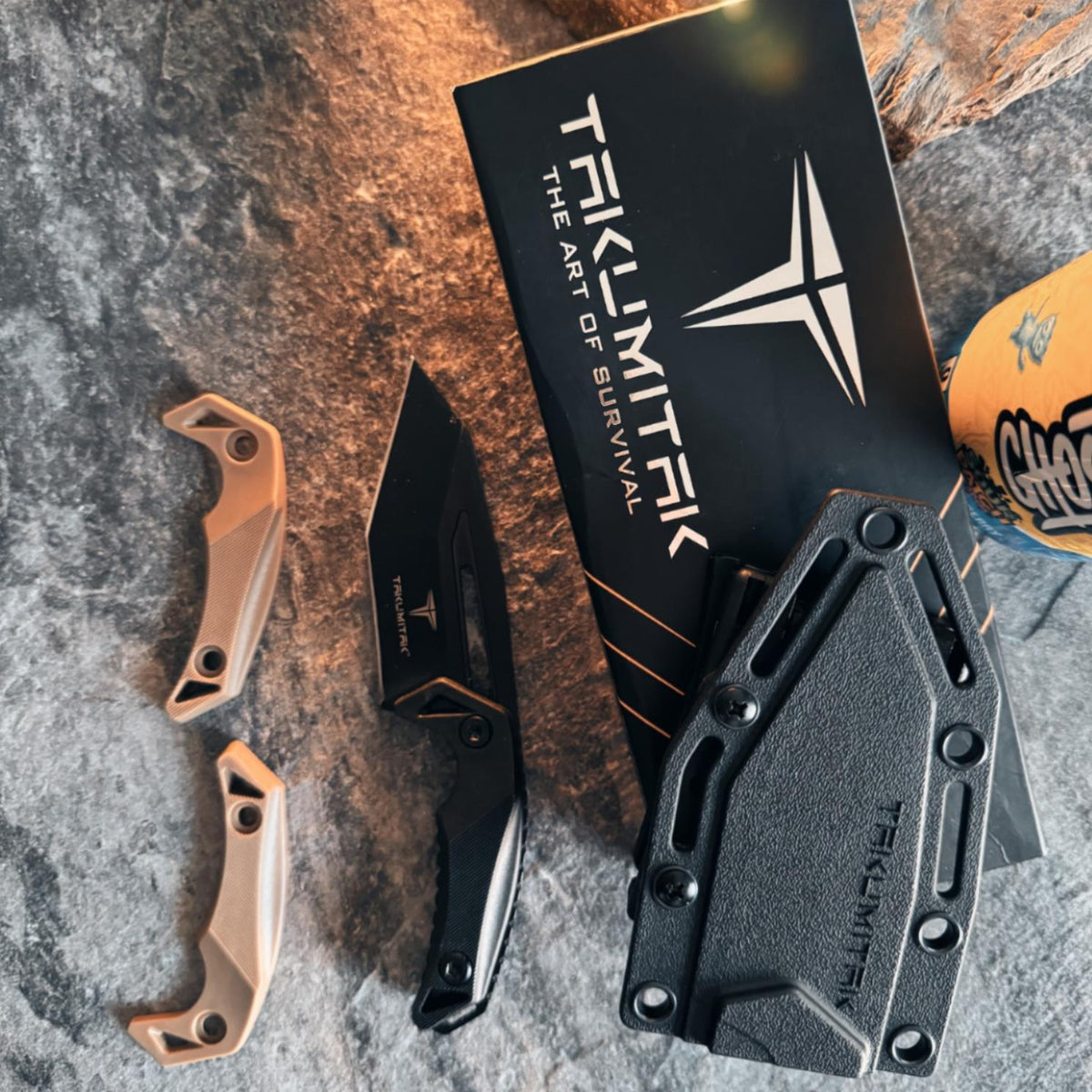 6.5-Inch Full Tang Tanto Fixed Blade Knife with MOLLE Webbing Clip