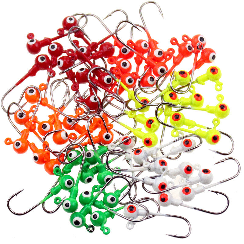 100Pcs Lead Jig Heads Fishing Hooks for Crappie Bass Lures Tackle