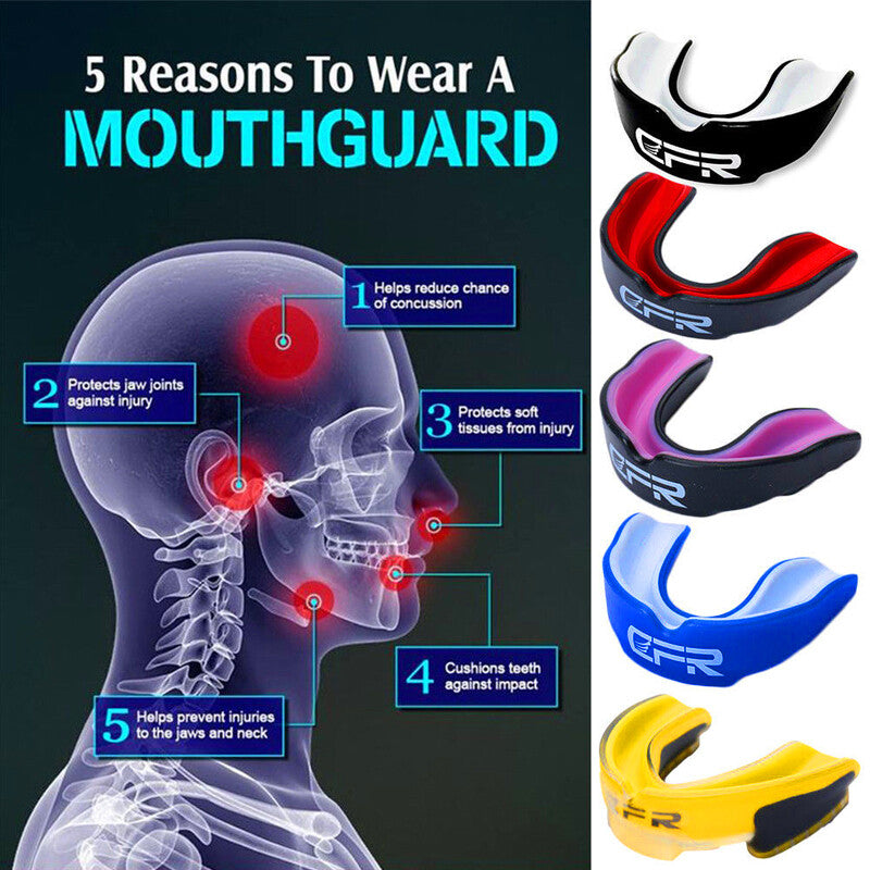 Adult Boxing Mouth Guard Teeth Protector MMA Sports Mouthpiece with Case