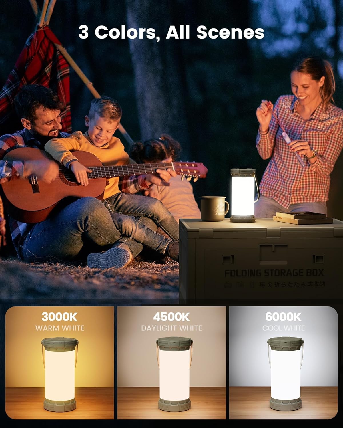 Rechargeable Camping Lantern 135 LEDs, 200H Brightness, USB-C
