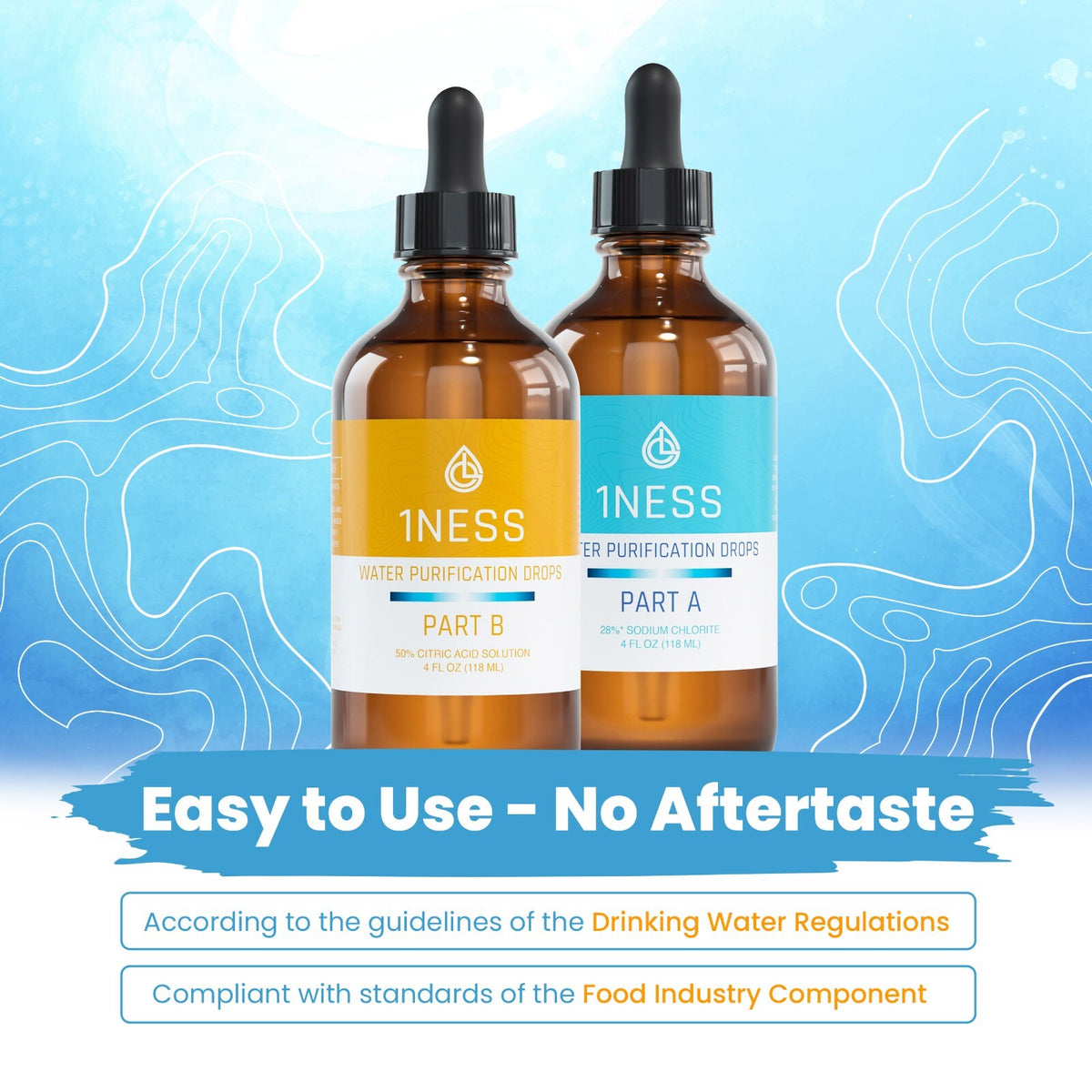 Water Purification Drops for Emergency & Outdoor Use, 4oz Kit