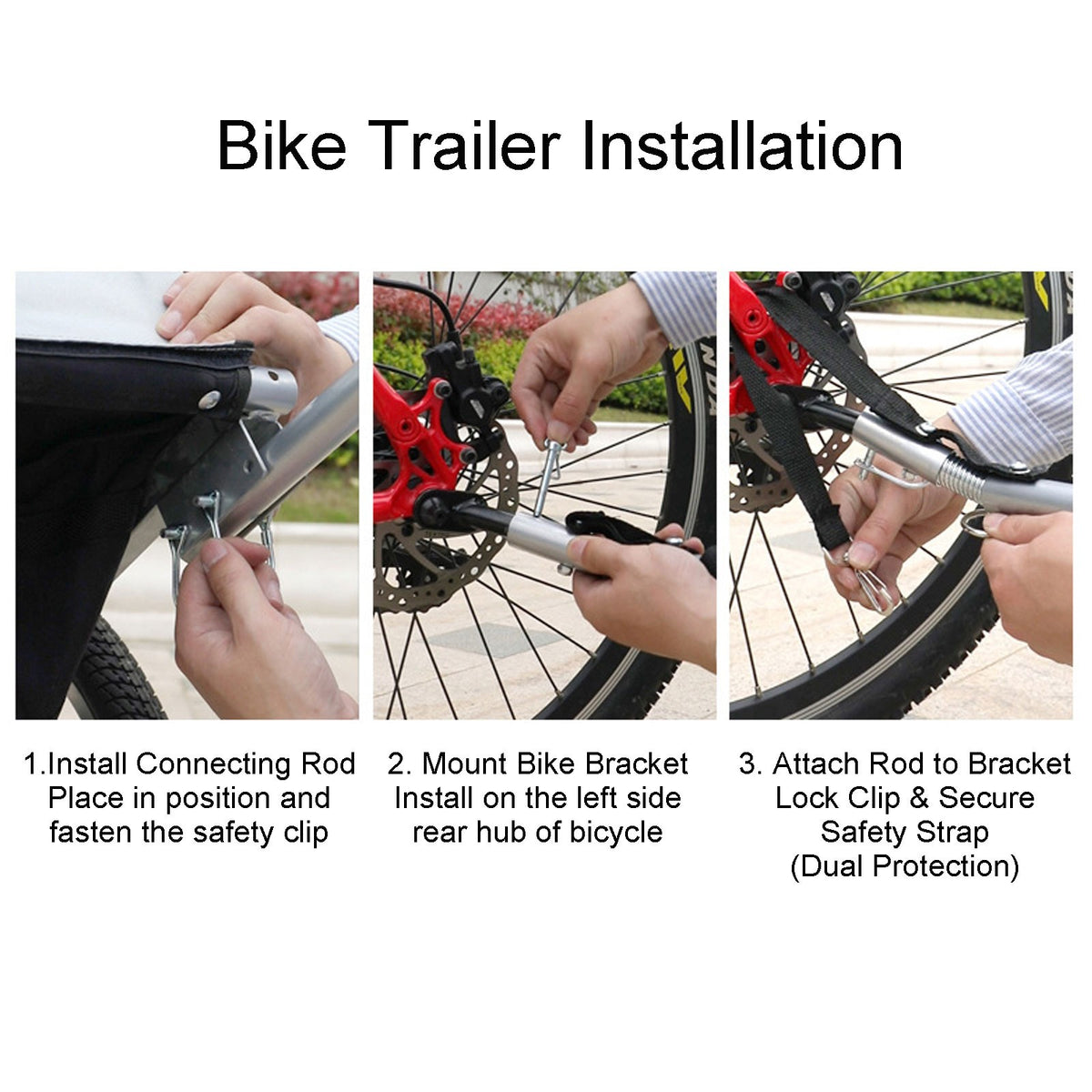 Bicycle Trailer Hitch Coupler Connector Alloy Bike Towing Attachment