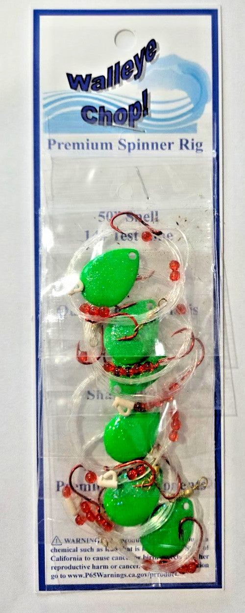 Walleye Spinner Harness Set with Double Hooks and Blades - Multiple Colors