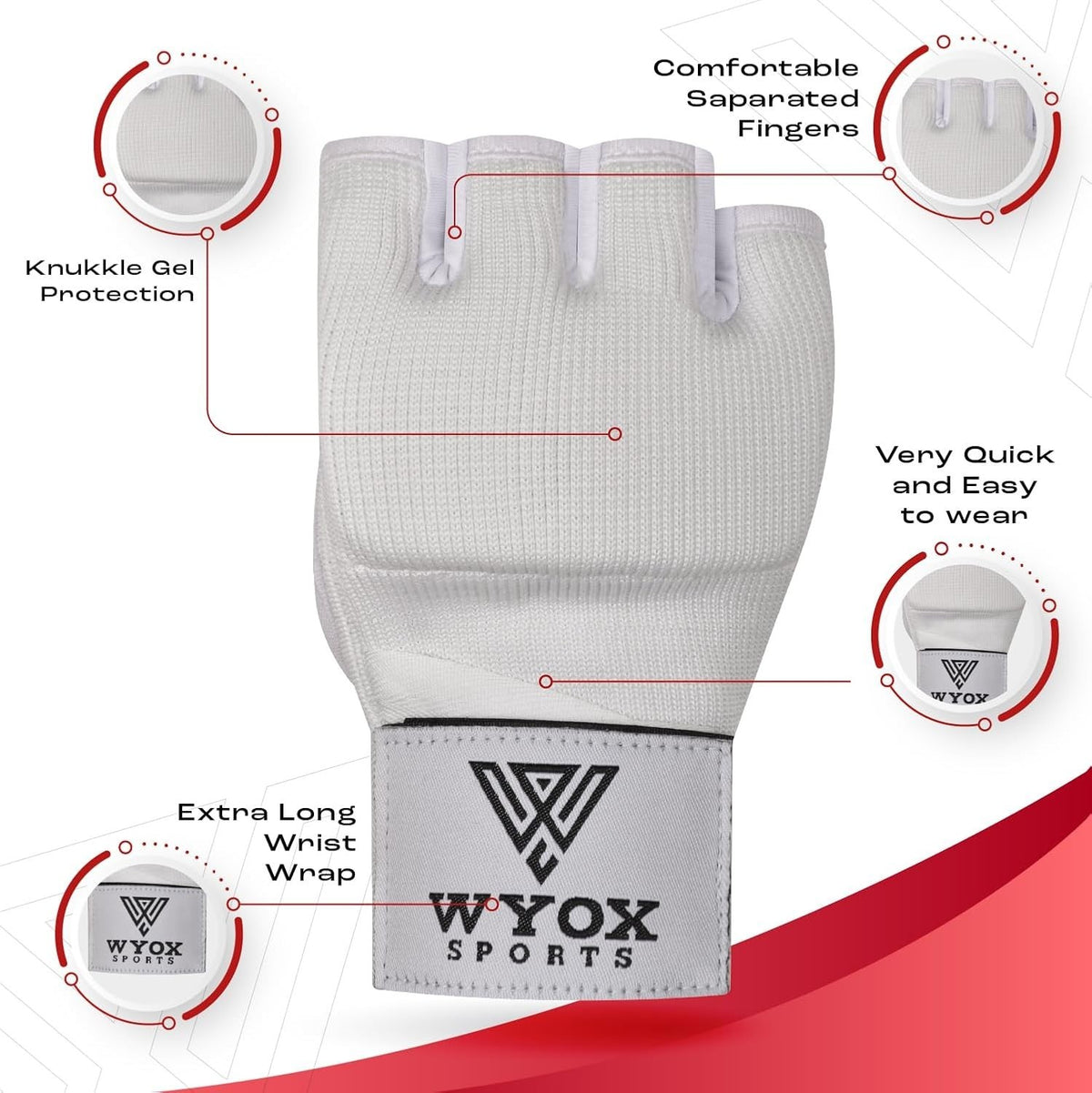 MMA Gloves & Gel Boxing Hand Wraps Set for Kickboxing Sparring Training