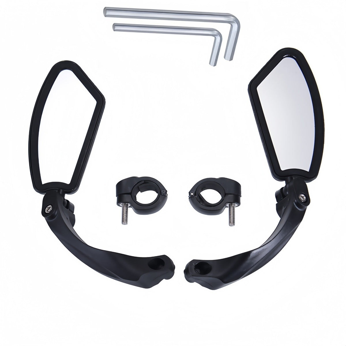 Bike Handlebar Rear View Mirror Set - Wide Angle Adjustable Cycling Mirrors for Mountain & E-Bikes