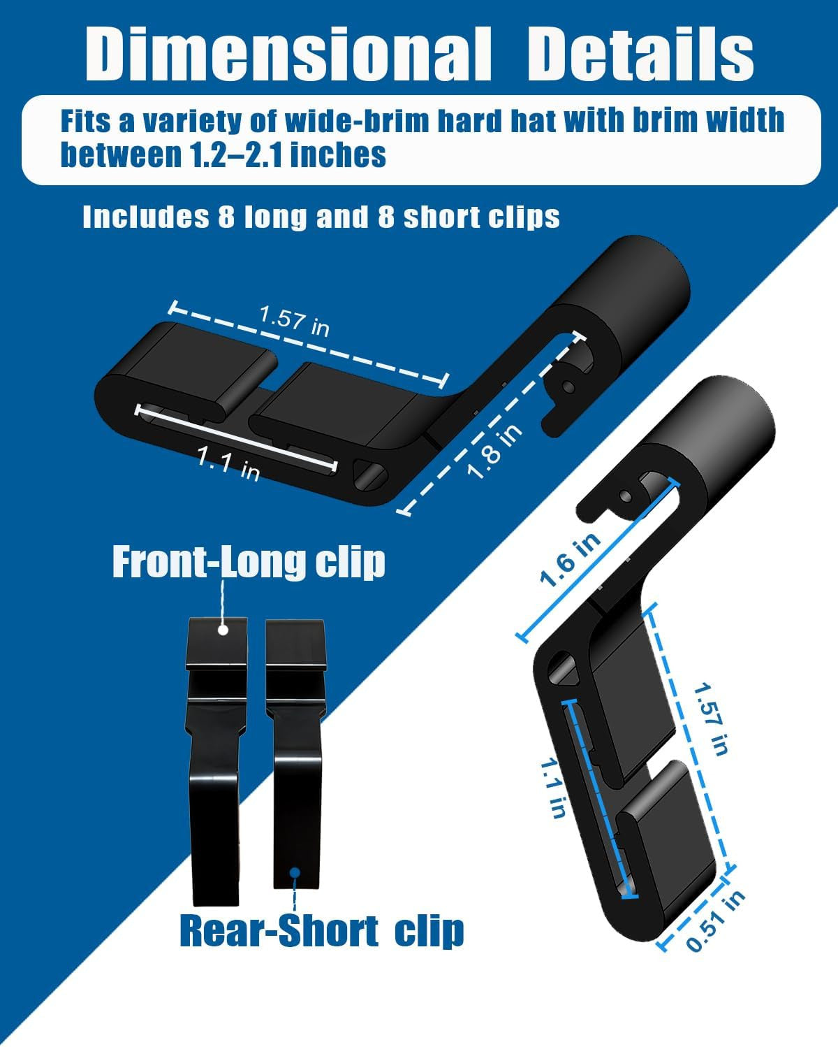 Universal Hard Hat Light Clips for Headlamp - Heavy-Duty Safety Gear Accessories