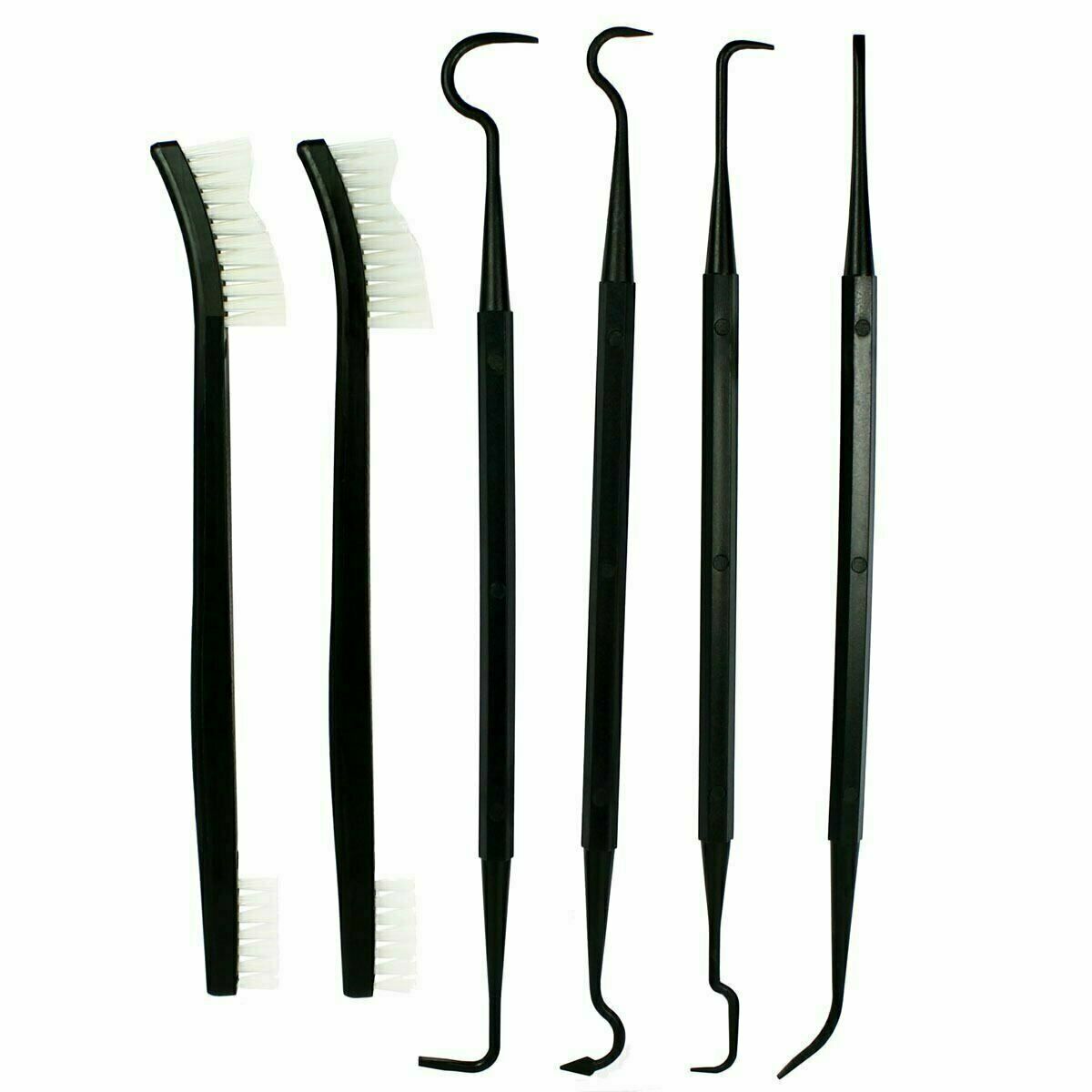 Gun Cleaning Picks and Nylon Brushes Set - Non-Scratching, 6-Piece