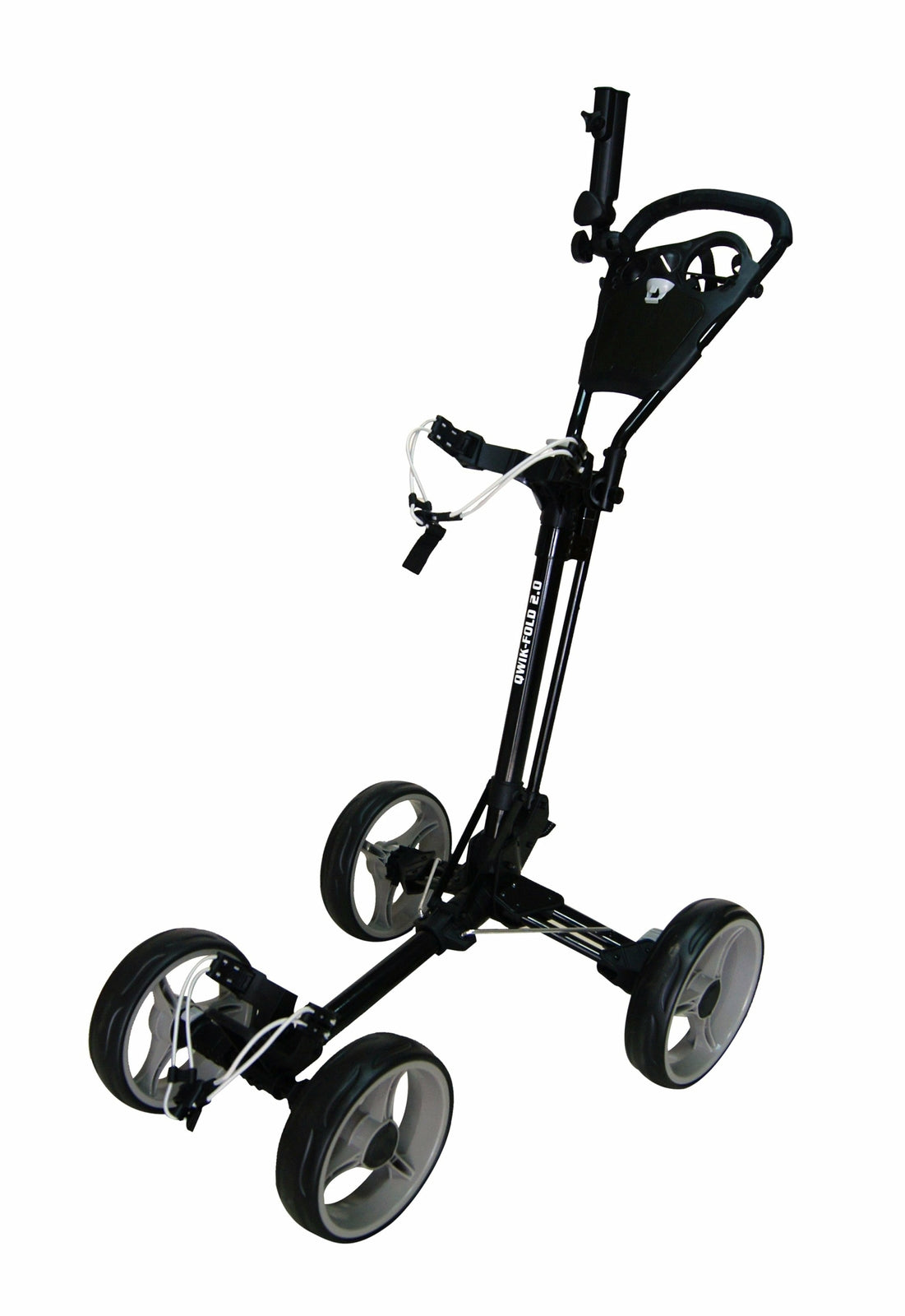 Quick-Fold 4 Wheel Folding Golf Push Cart with Foot Brake and Adjustable Handle
