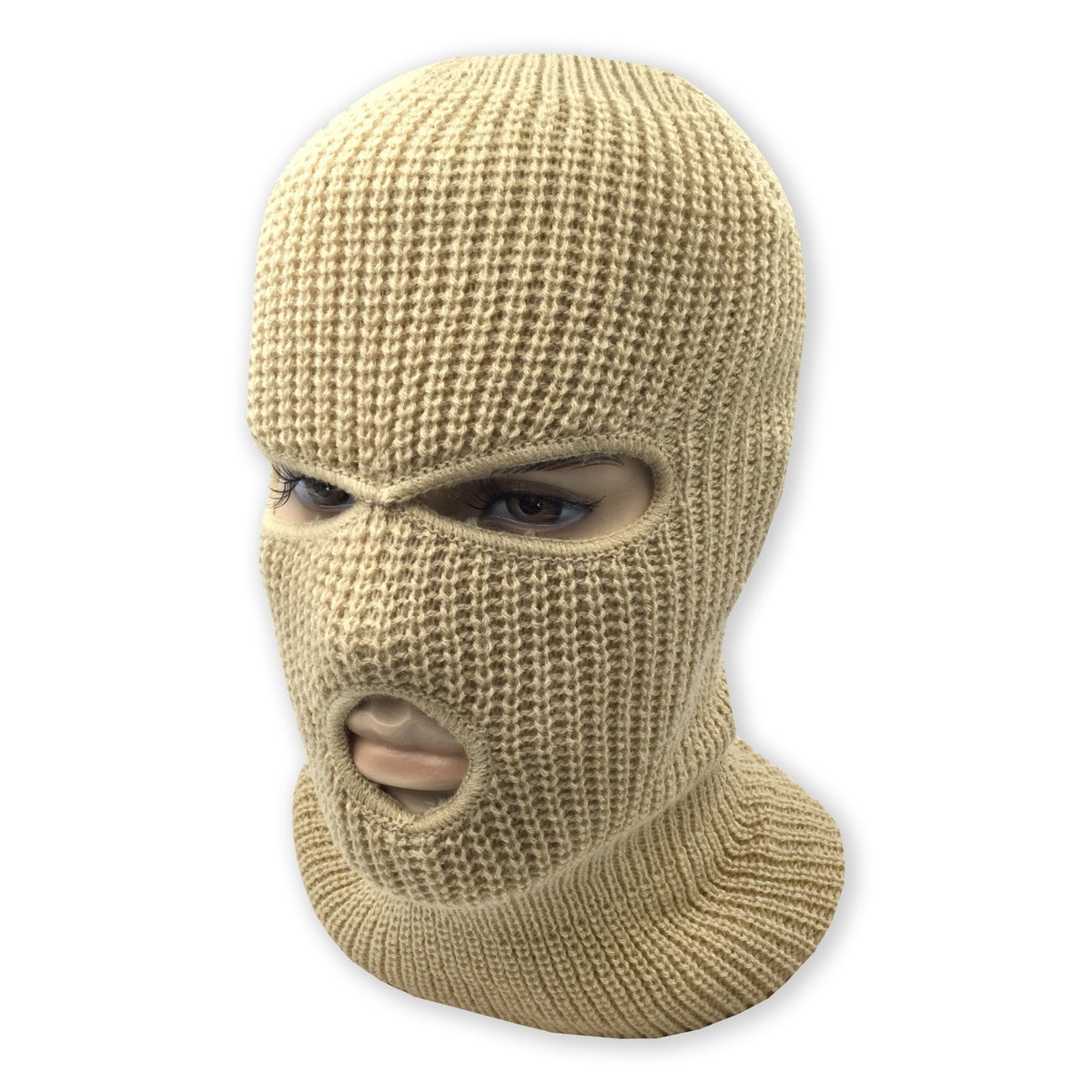 Full Face Ski Mask Winter Balaclava Hat Tactical 3 Hole Knitted Mask
