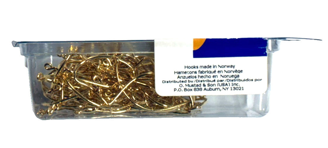 All Purpose Wide Gap Kahle Fishing Hooks - Size 1/0, Gold, 100 Pack