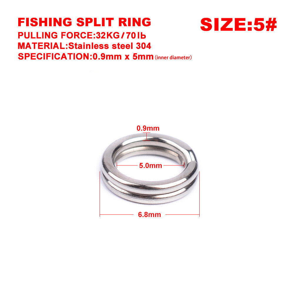 Heavy Duty Stainless Steel Fishing Split Rings 25LB-350LB Saltwater Tackle