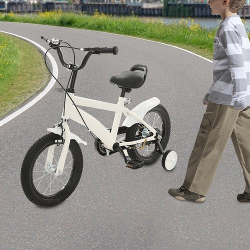 14-Inch Kids Bicycle with Training Wheels, Beginner Kids Bike for Children