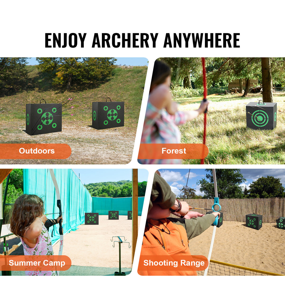 16x18 Foam Archery Target for Outdoor Practice, Portable Bow Shooting Cube