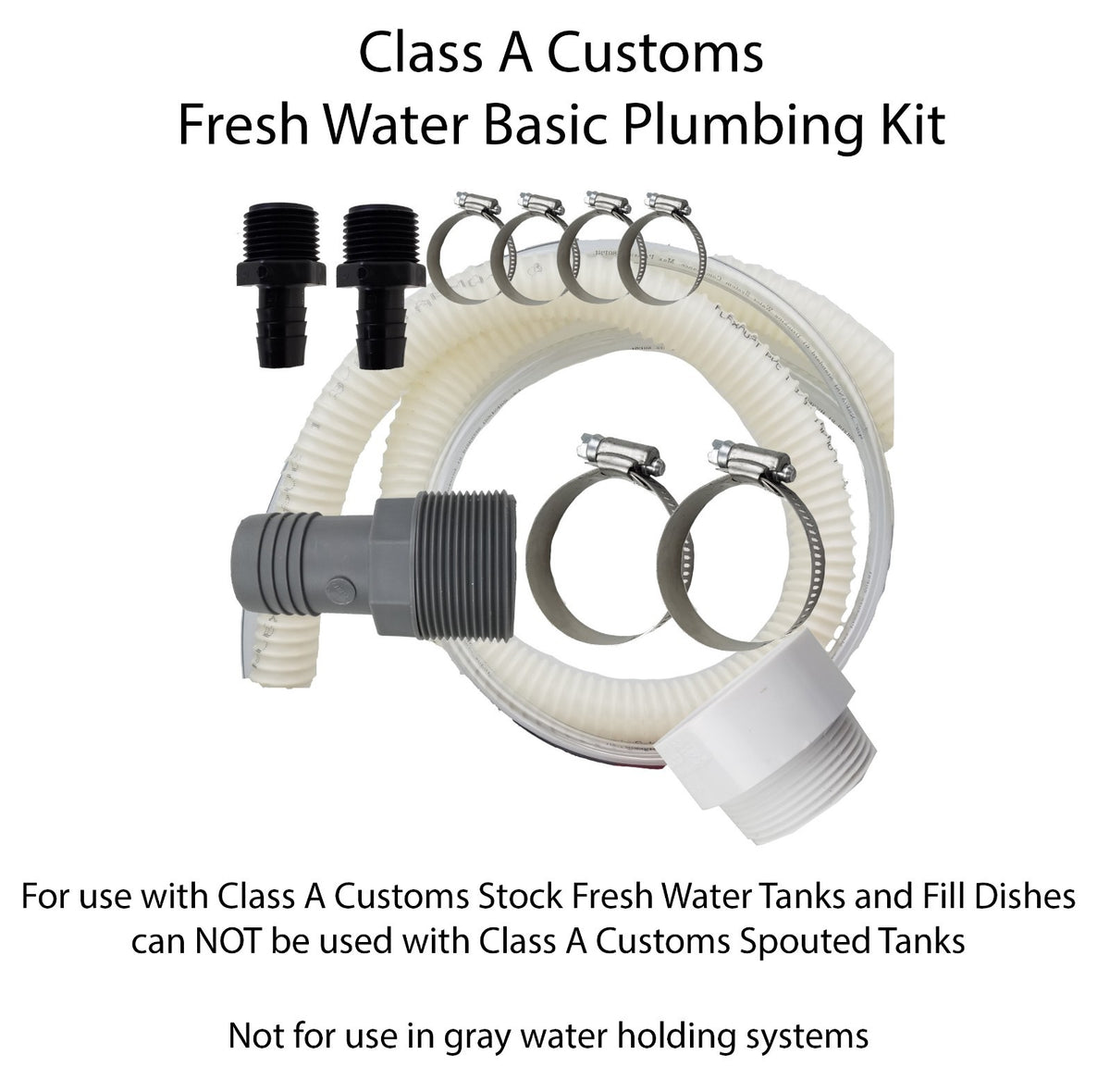 21 Gallon Water Holding Tank Gray with Plumbing Kit for Fresh & Gray Water Storage