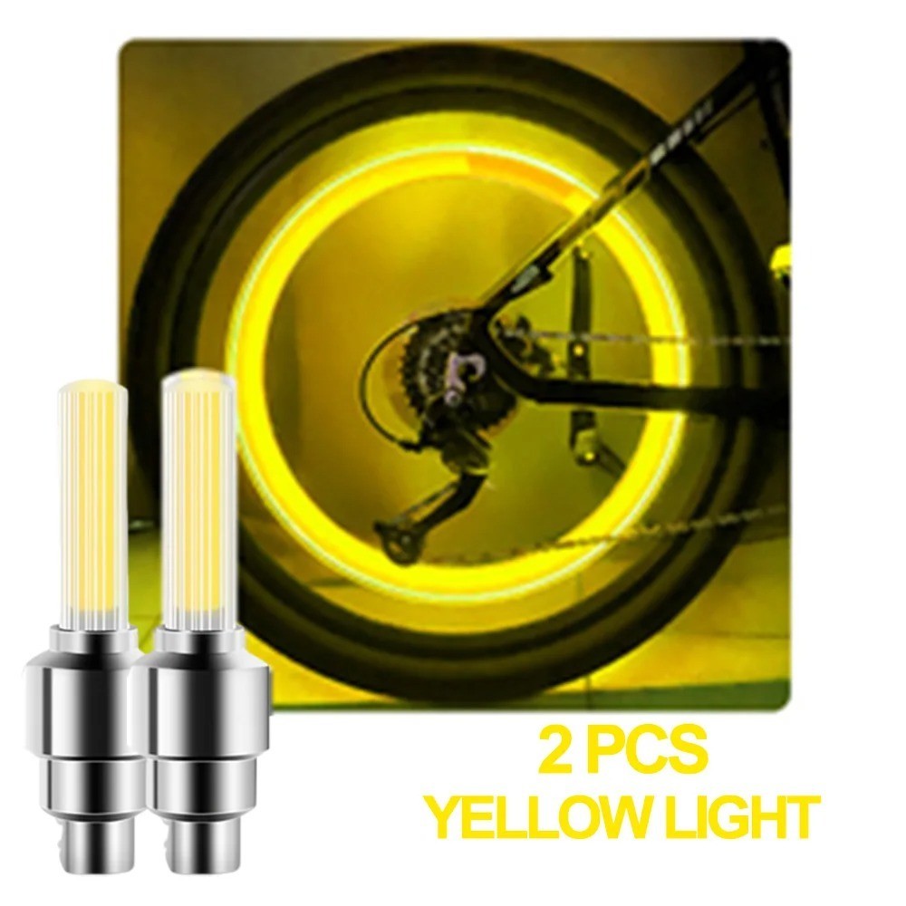 LED Bicycle Valve Light Neon Wheel Lamp for Night Riding Safety