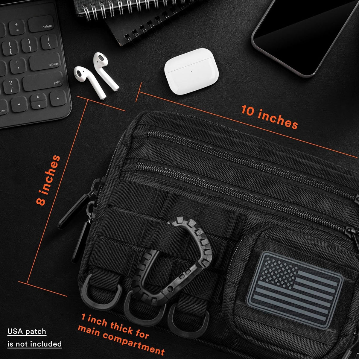 Small Tactical Messenger Bag for Men Unisex EDC Crossbody Bag with Multiple Pockets