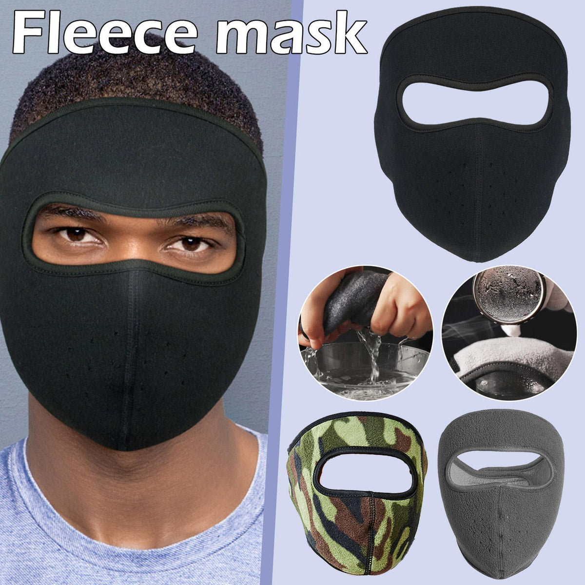 Winter Full Face Mask Thermal Fleece Ski Mask Windproof Neck Warmer