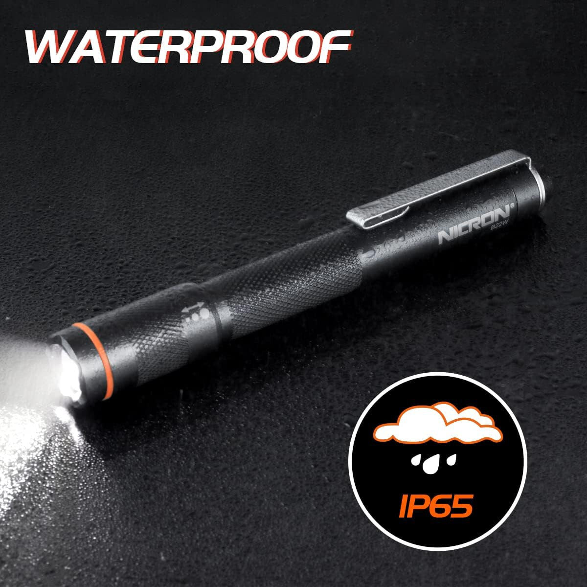 LED Pen Style Flashlight 120 Lumens Waterproof Compact Inspection Light