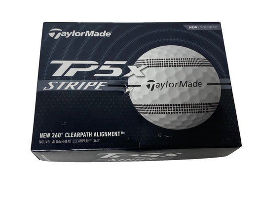 TaylorMade TP5X Stripe Golf Balls - 12 White Tour Performance Balls