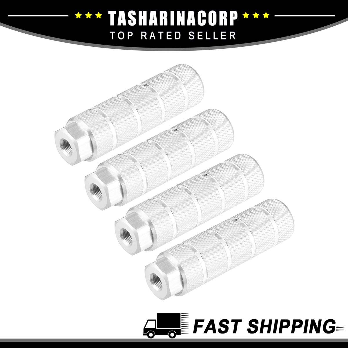 Universal Aluminum Foot Pegs for BMX MTB Bikes - 3/8 Inch Axles, Pack of 4