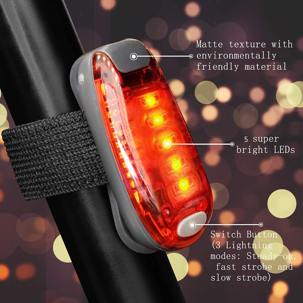 LED Safety Clip-On Lights for Running Biking Walks Waterproof Warning Flashlights